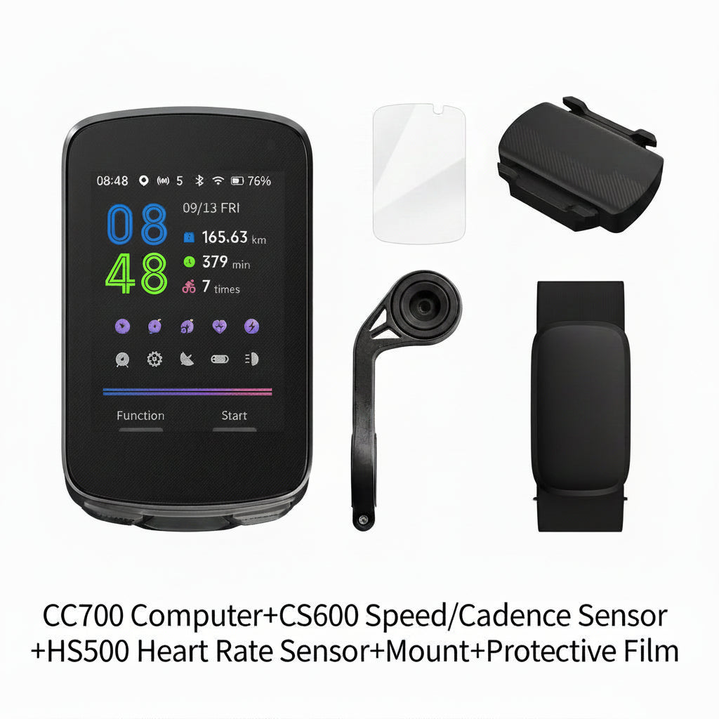Wireless GPS Bike Computer 2.8 Inch Display Cycling Speedometer with Route Navigation WiFi ANT+