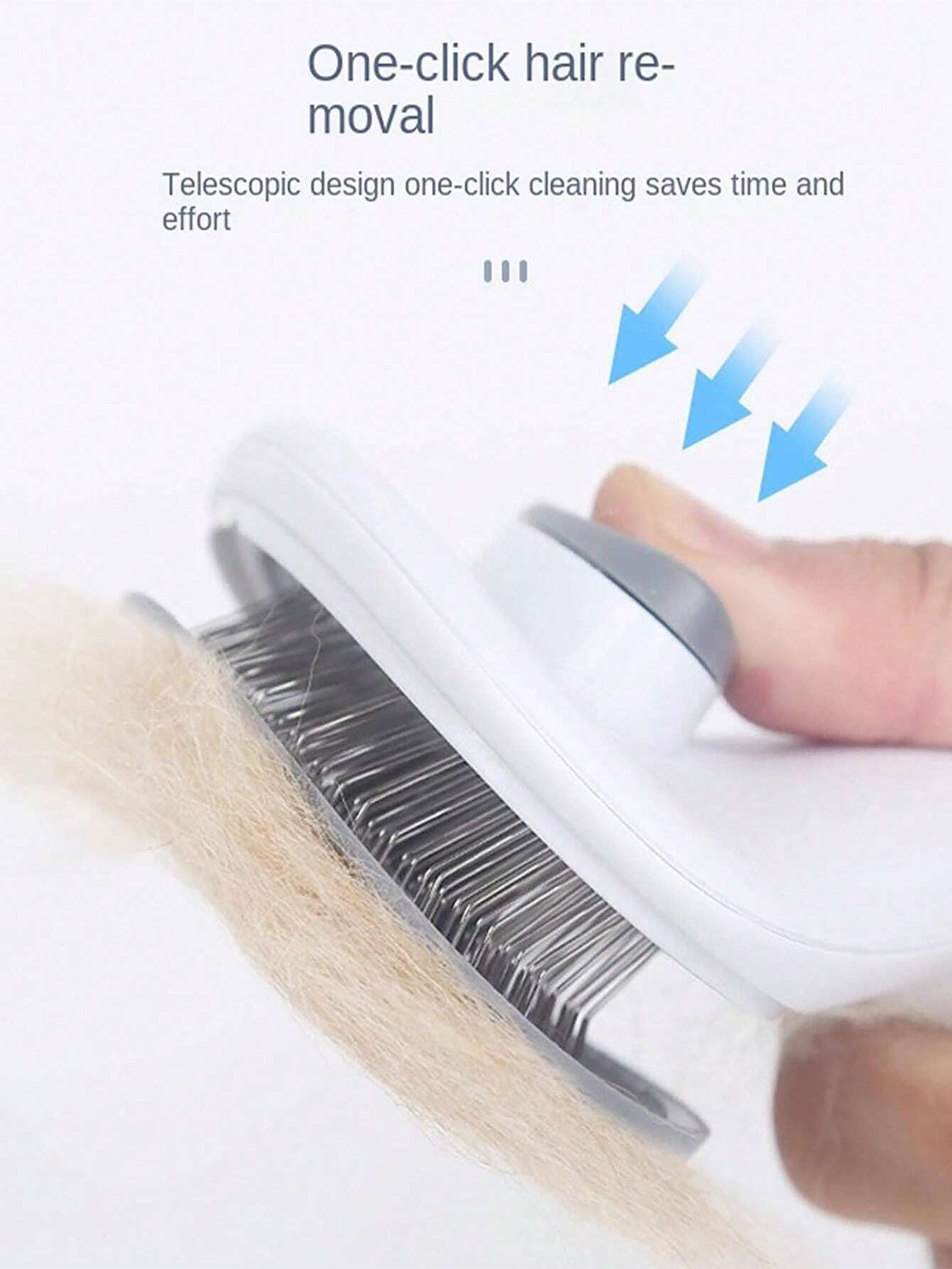 Pet Grooming Kit with Automatic Cleaning Brush, Shedding Tool, and Dematting Comb