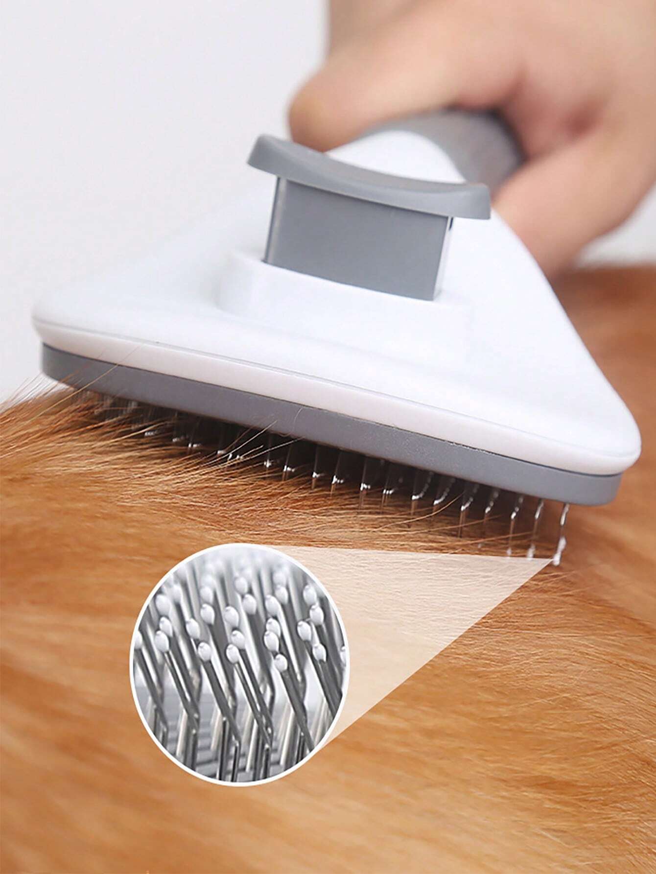 Pet Grooming Kit with Automatic Cleaning Brush, Shedding Tool, and Dematting Comb