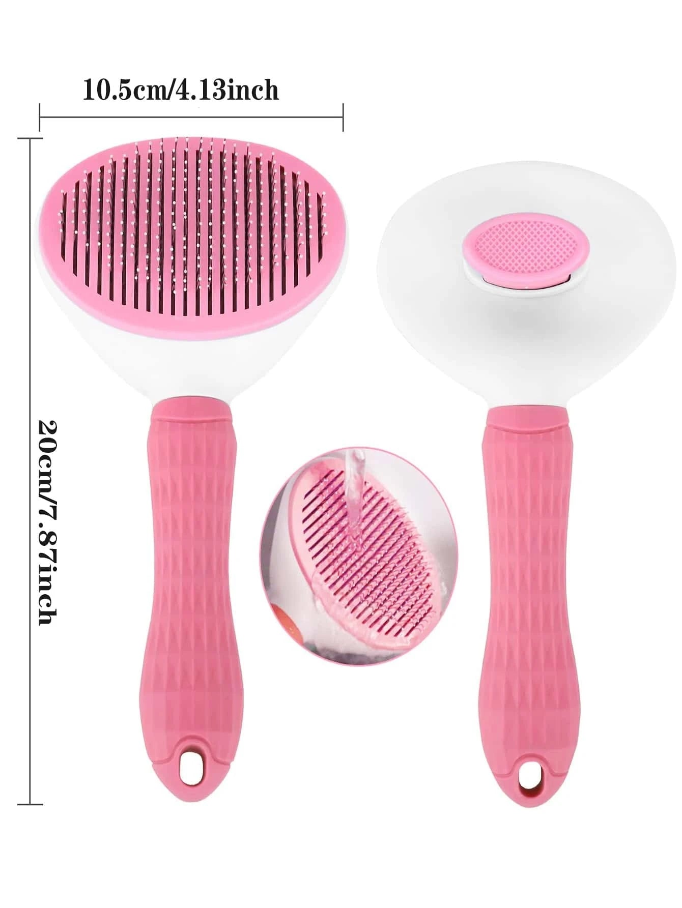 Pet Grooming Kit with Automatic Cleaning Brush, Shedding Tool, and Dematting Comb