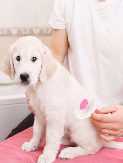 Pet Grooming Kit with Automatic Cleaning Brush, Shedding Tool, and Dematting Comb