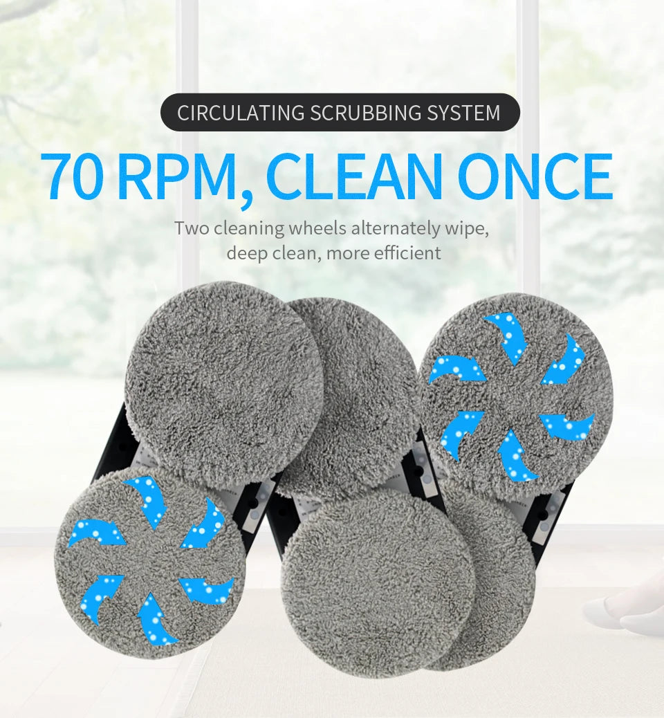 Automatic Window Cleaning Robot Ultra Thin Glass Cleaner with Remote Control Safety Rope and Wipes