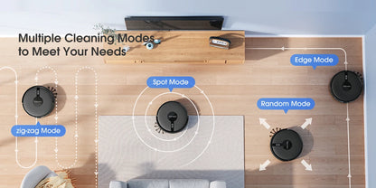 Robot Vacuum and Mop Cleaner with Smart Mapping 7500Pa Suction App Control and 180 Min Runtime