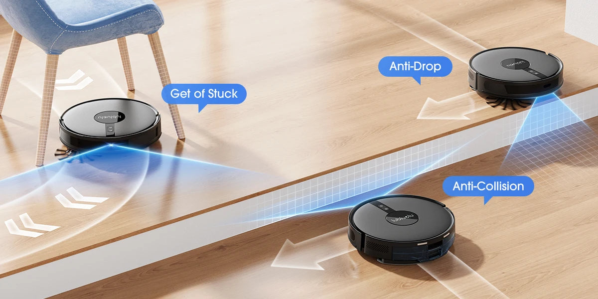 Robot Vacuum and Mop Cleaner with Smart Mapping 7500Pa Suction App Control and 180 Min Runtime