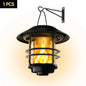 Waterproof Solar Hanging Lantern LED Flame Effect Outdoor Light for Garden Patio Fence Decor