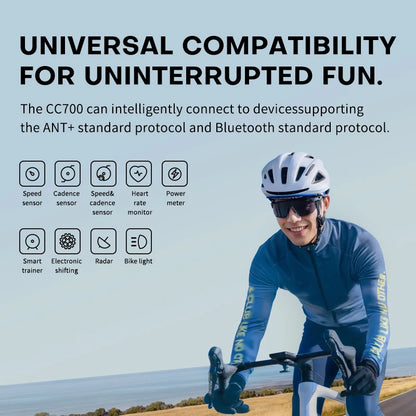 Wireless GPS Bike Computer 2.8 Inch Display Cycling Speedometer with Route Navigation WiFi ANT+