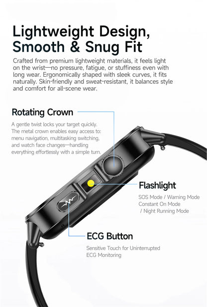 Smart Watch with Bluetooth Calling 2.01 Inch Display Fitness Tracker Waterproof Activity Monitor