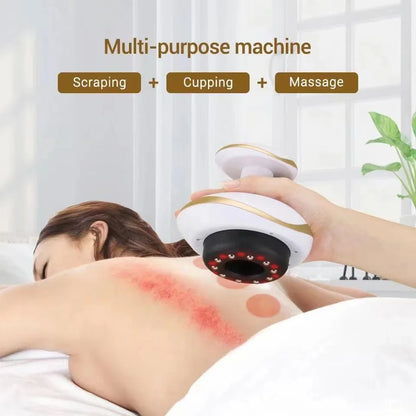 Rechargeable Electric Body Massager with Vacuum Cupping and Heat Compact Handheld Massage Tool