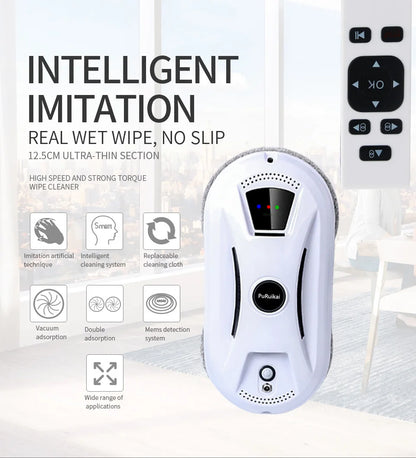 Automatic Window Cleaning Robot Ultra Thin Glass Cleaner with Remote Control Safety Rope and Wipes