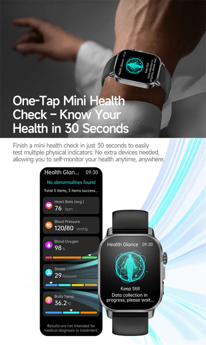 Smart Watch with Bluetooth Calling 2.01 Inch Display Fitness Tracker Waterproof Activity Monitor