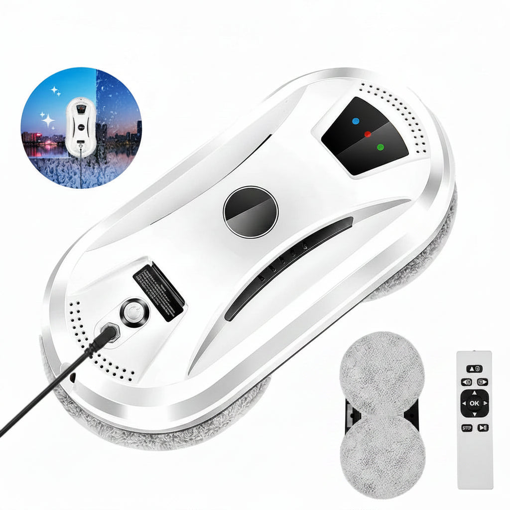 Automatic Window Cleaning Robot Ultra Thin Glass Cleaner with Remote Control Safety Rope and Wipes