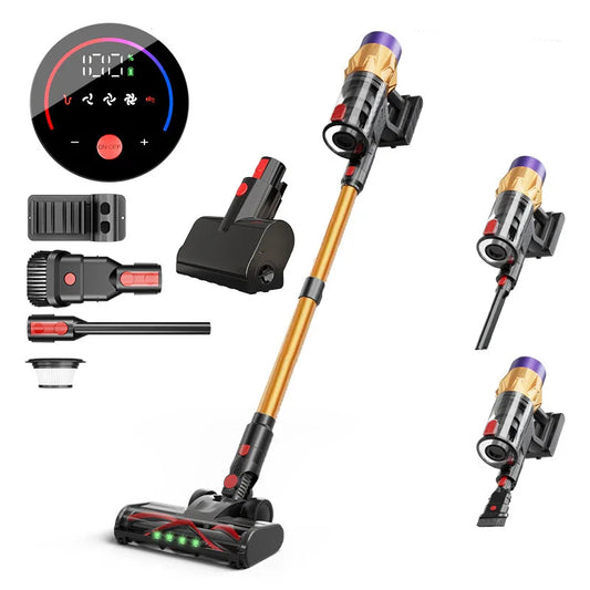 Cordless Handheld Vacuum Cleaner 550W 55kPa with Smart Display 3 Power Modes and Removable Battery