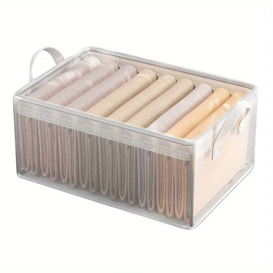 Transparent PVC Storage Box with Steel Frame Waterproof Organizer for Clothes and Tools