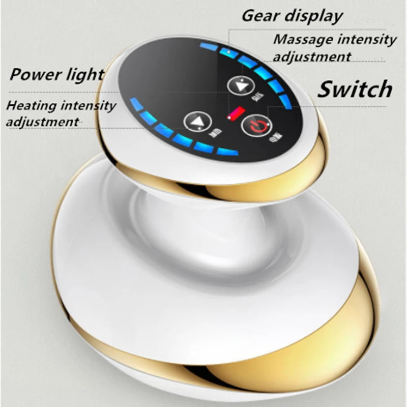 Rechargeable Electric Body Massager with Vacuum Cupping and Heat Compact Handheld Massage Tool