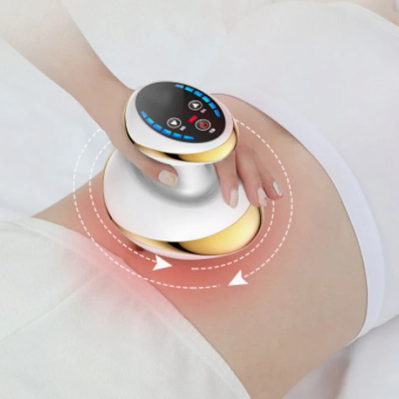 Rechargeable Electric Body Massager with Vacuum Cupping and Heat Compact Handheld Massage Tool