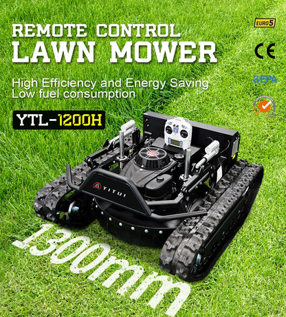 All Terrain Robotic Lawn Mower with Remote Control and Heavy Duty Rubber Tracks