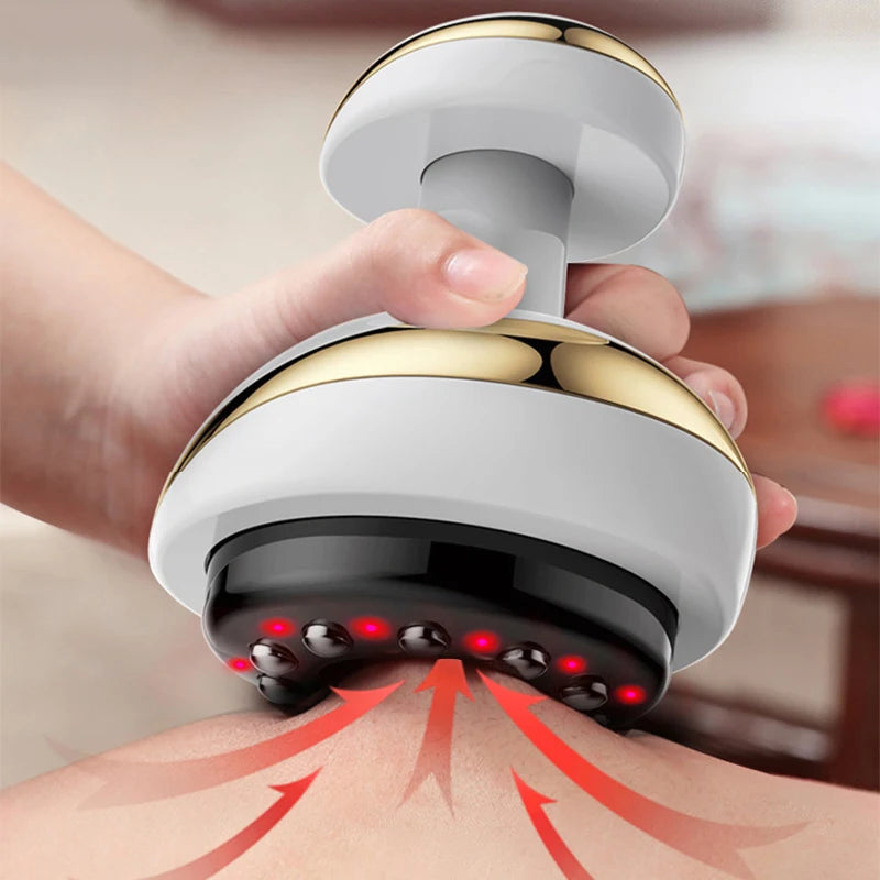 Rechargeable Electric Body Massager with Vacuum Cupping and Heat Compact Handheld Massage Tool
