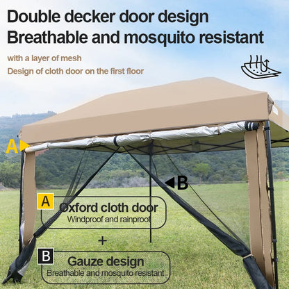 10x10ft Pop Up Canopy Gazebo Tent with 4 Sidewalls Portable Outdoor Event Shelter Steel Frame