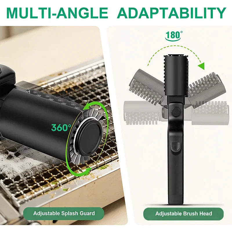 Electric BBQ Grill Brush with 3-Speed Settings and Adjustable 180° Head, Rechargeable Grill Cleaner