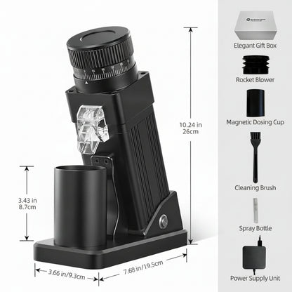 Electric Burr Coffee Grinder 55mm Conical Stepless Adjustment for Espresso and Coffee Beans