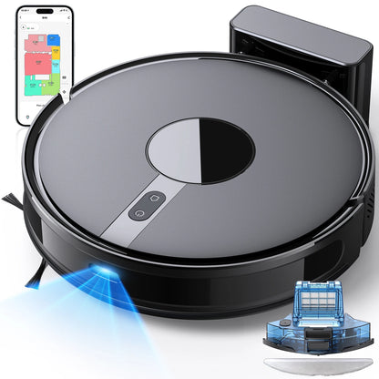 Robot Vacuum and Mop Cleaner with Smart Mapping 7500Pa Suction App Control and 180 Min Runtime
