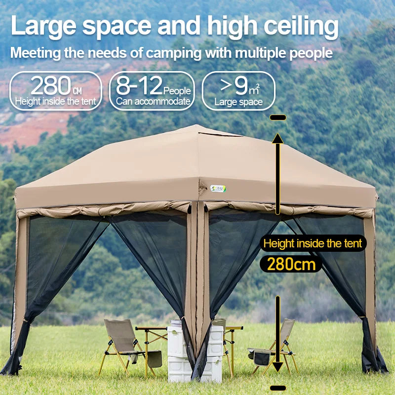 10x10ft Pop Up Canopy Gazebo Tent with 4 Sidewalls Portable Outdoor Event Shelter Steel Frame