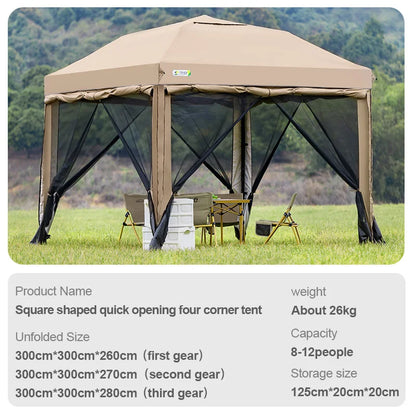 10x10ft Pop Up Canopy Gazebo Tent with 4 Sidewalls Portable Outdoor Event Shelter Steel Frame