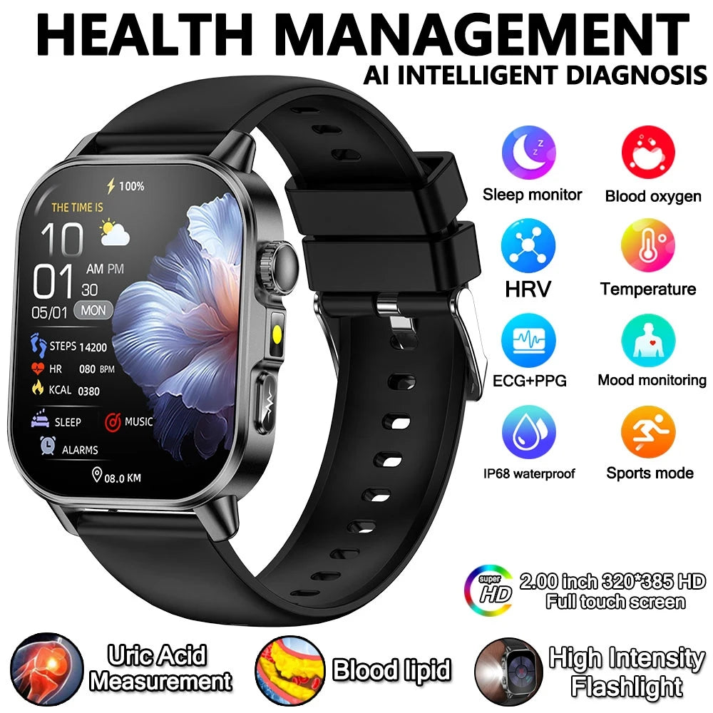 Smart Watch with Bluetooth Calling 2.01 Inch Display Fitness Tracker Waterproof Activity Monitor