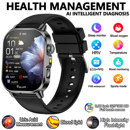 Smart Watch with Bluetooth Calling 2.01 Inch Display Fitness Tracker Waterproof Activity Monitor
