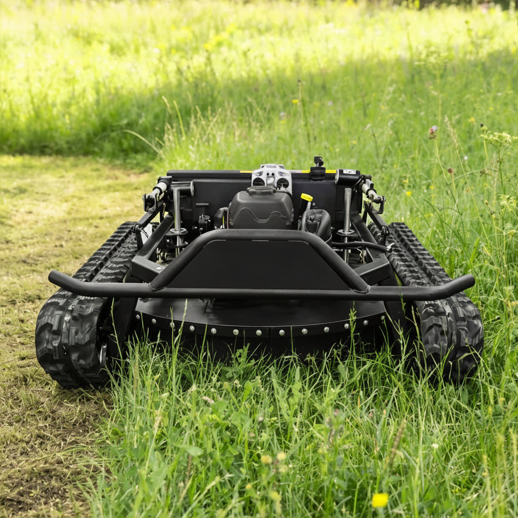 All Terrain Robotic Lawn Mower with Remote Control and Heavy Duty Rubber Tracks